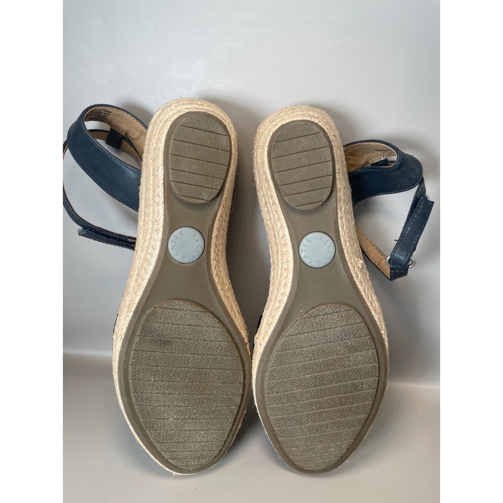 Katie & Kelly Nessa Navy Blue Espadrille Wedge Sandals Women's Size 8M - Picture 5 of 8